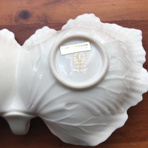 Lenox Double Leaf Accent Ceramic Tray With Handle - Picture 5 of 7